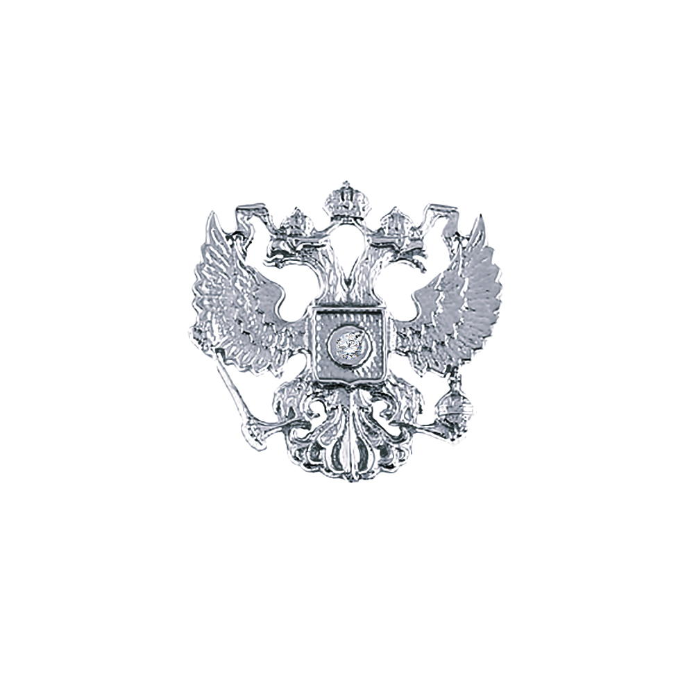 Значок Герб России фото на лацкане пиджака 