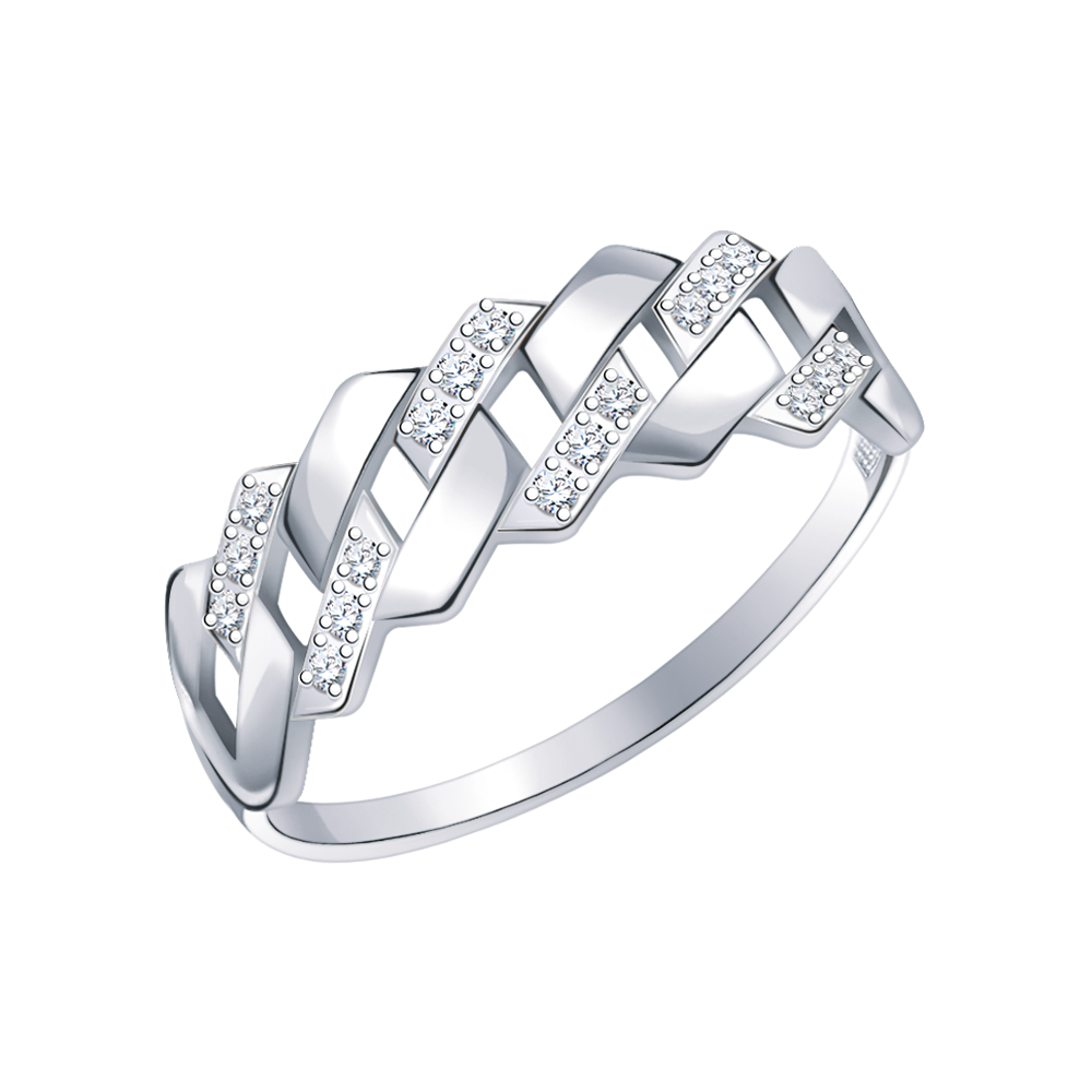 10974-925 кольцо 925* Кольцо из серебра с фианитами | ювелирная компания ATOLL