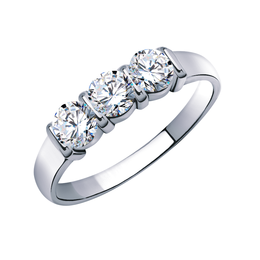 б10730 кольцо 585* Кольцо из белого золота с фианитами | ювелирная компания ATOLL