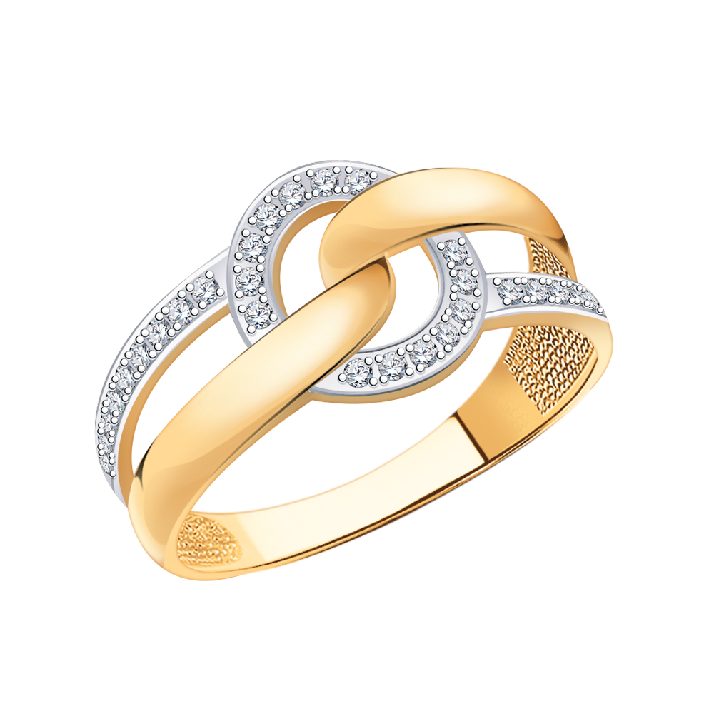 11137 кольцо 585* Кольцо из красного золота с фианитами | ювелирная компания ATOLL