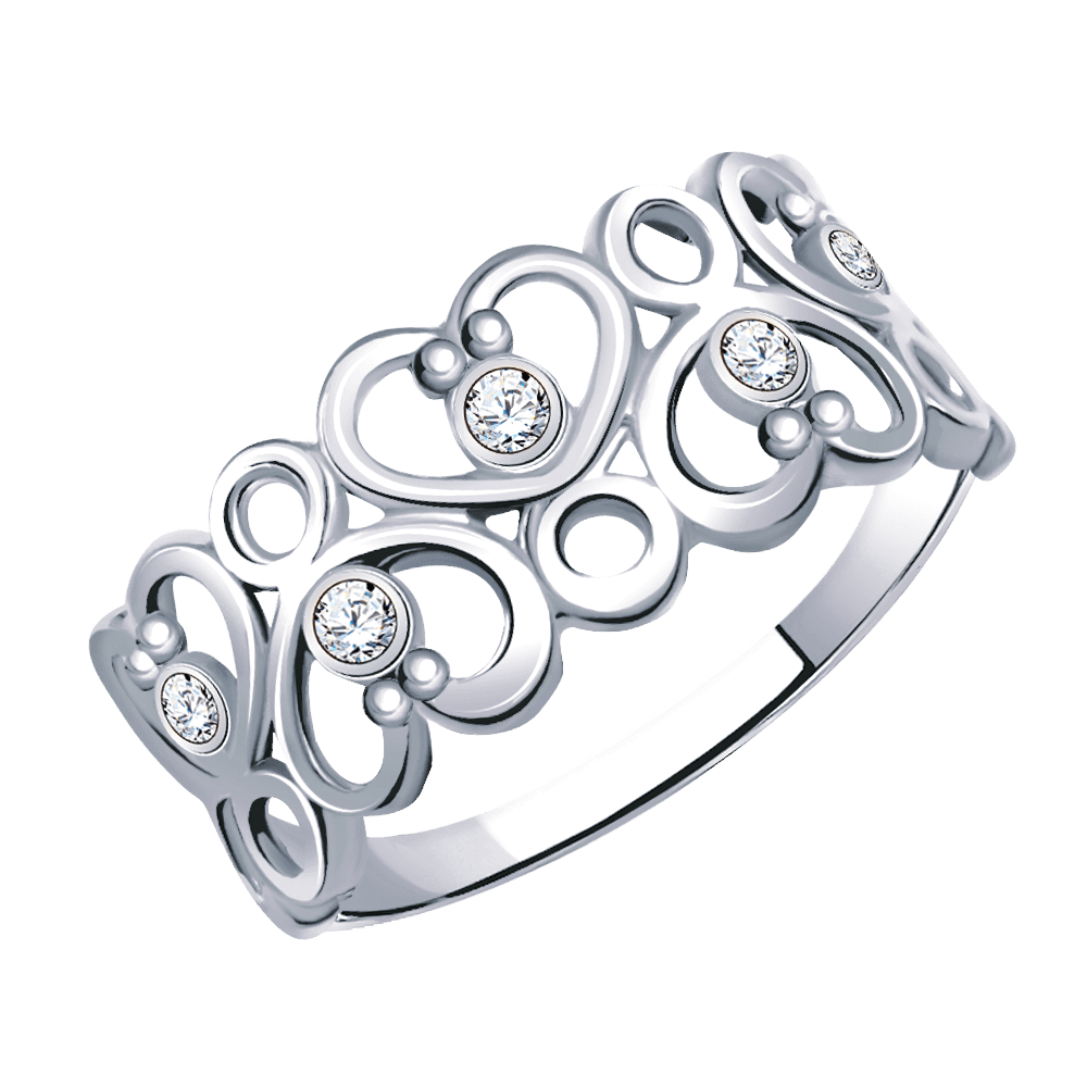 10753-925 кольцо 925* Кольцо из серебра с фианитами | ювелирная компания ATOLL