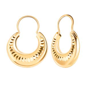 Серьги из золочёного серебра с алмазной гранью