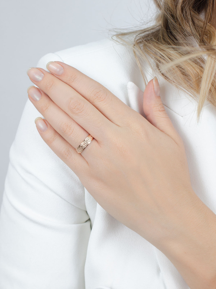 10522 кольцо 585* Кольцо из красного золота "СПАСИ И СОХРАНИ" | ювелирная компания ATOLL