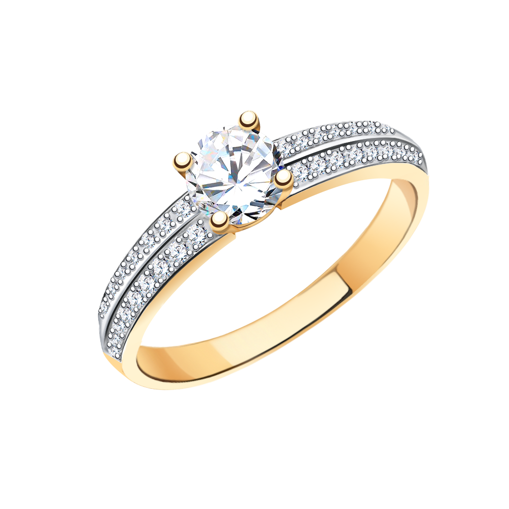 10622 кольцо 585* Кольцо из красного золота с фианитами | ювелирная компания ATOLL