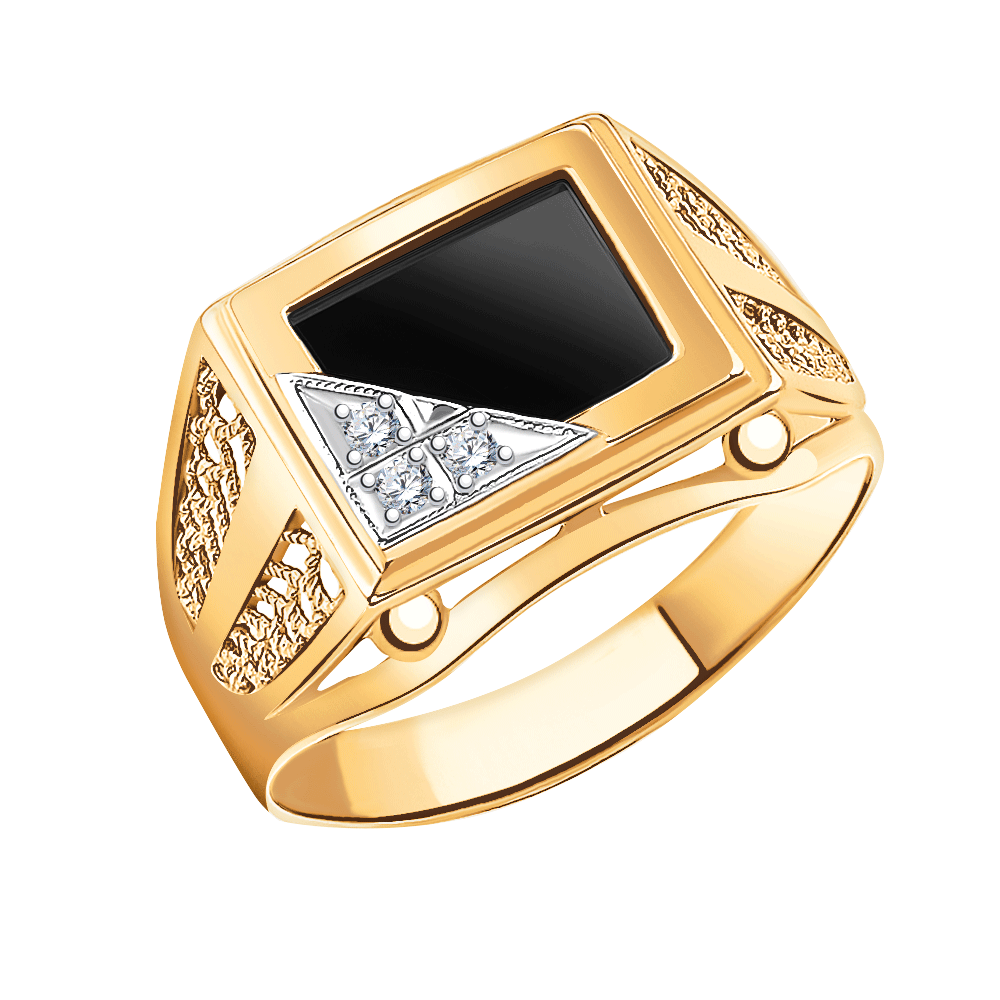 4130 кольцо 585* Печатка мужская из красного золота | ювелирная компания ATOLL