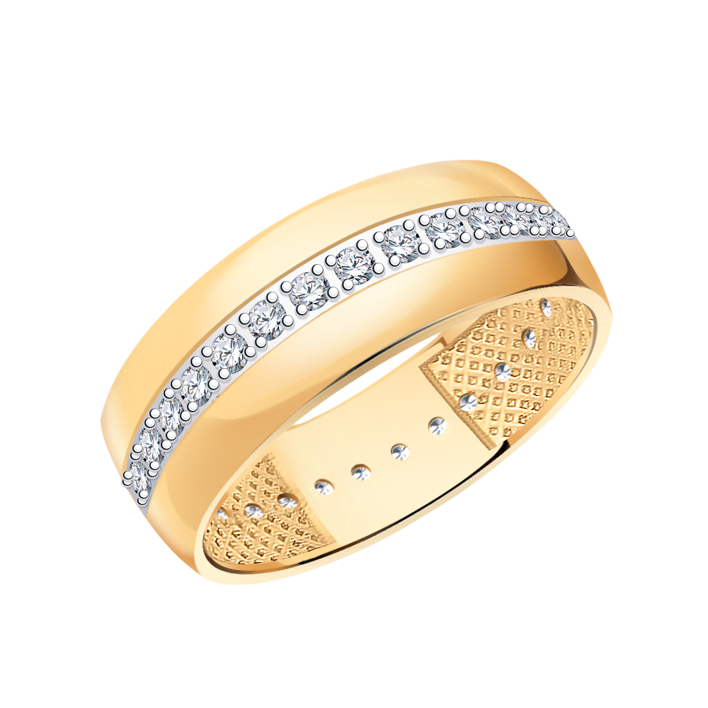 11186 кольцо 585* Кольцо из красного золота с фианитами | ювелирная компания ATOLL