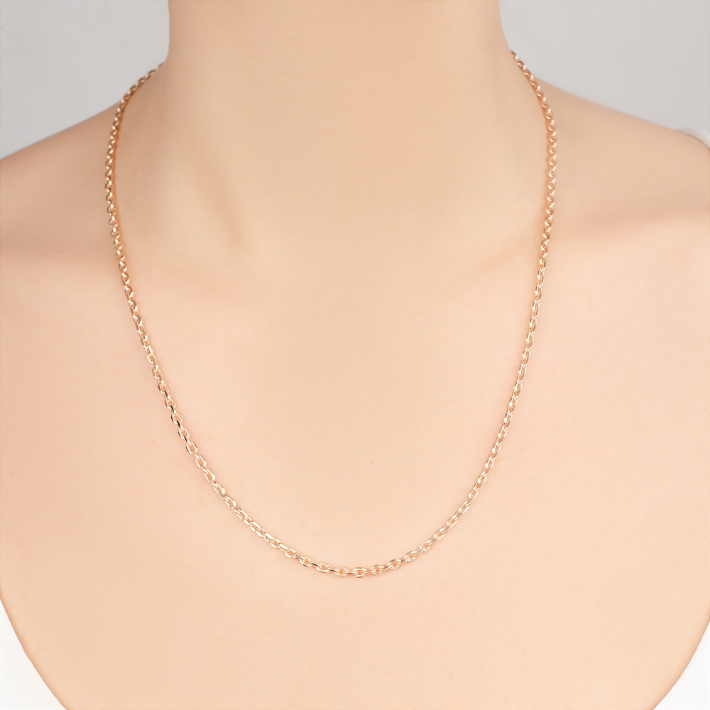 Украшение Цепь из красного золота  плетение Якорь | Ц55 цепь 585*