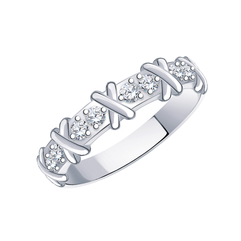 10869-925 кольцо 925* Кольцо из серебра с фианитами | ювелирная компания ATOLL