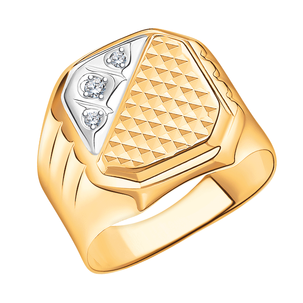 4141а кольцо 585* Печатка мужская из красного золота | ювелирная компания ATOLL