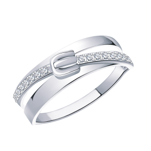 Кольцо из серебра с фианитами