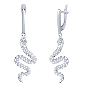 Серьги из серебра с фианитами