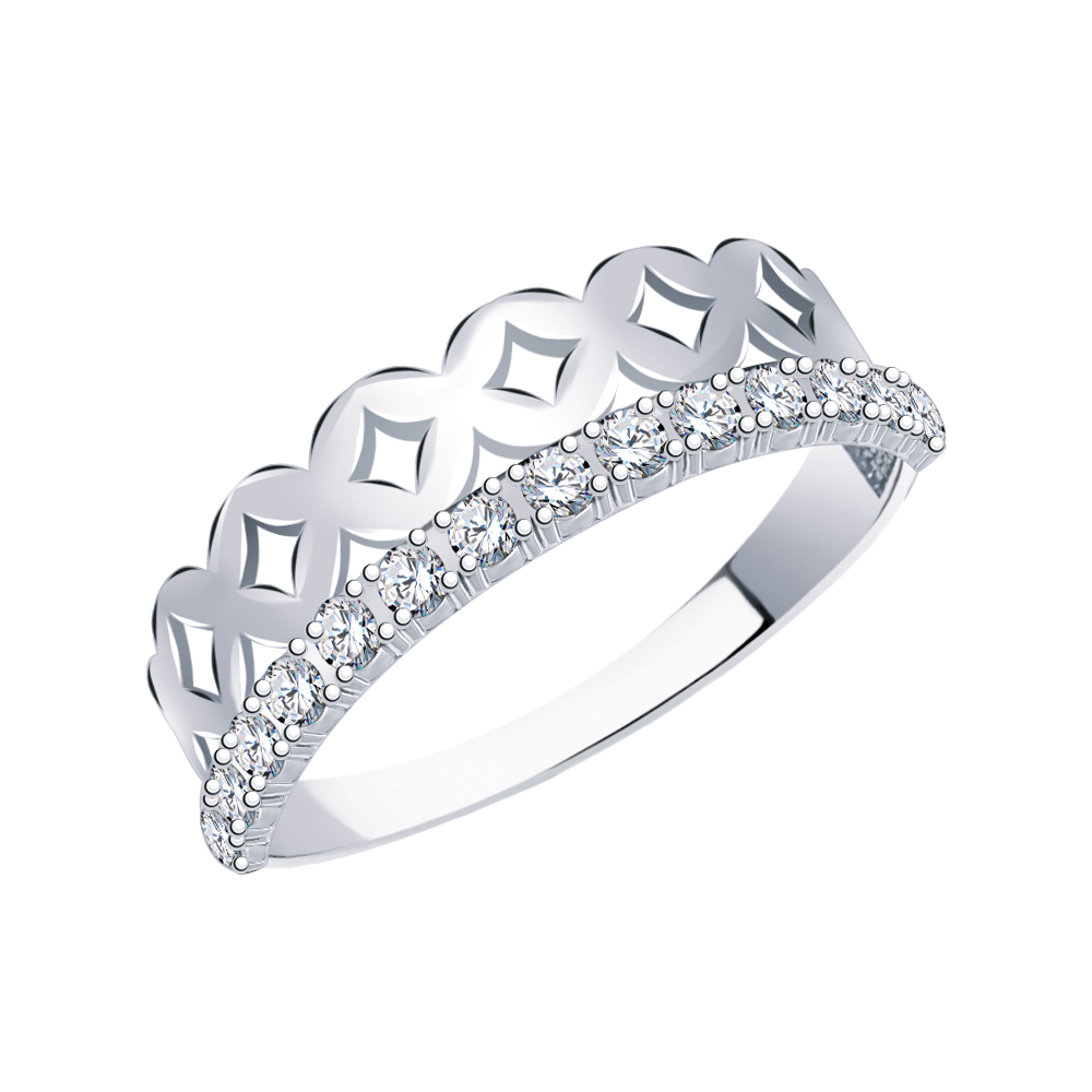 11145-925 кольцо 925* Кольцо из серебра с фианитами | ювелирная компания ATOLL