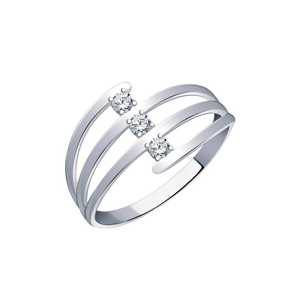 10798-925 кольцо 925* Кольцо из серебра с фианитами | ювелирная компания ATOLL