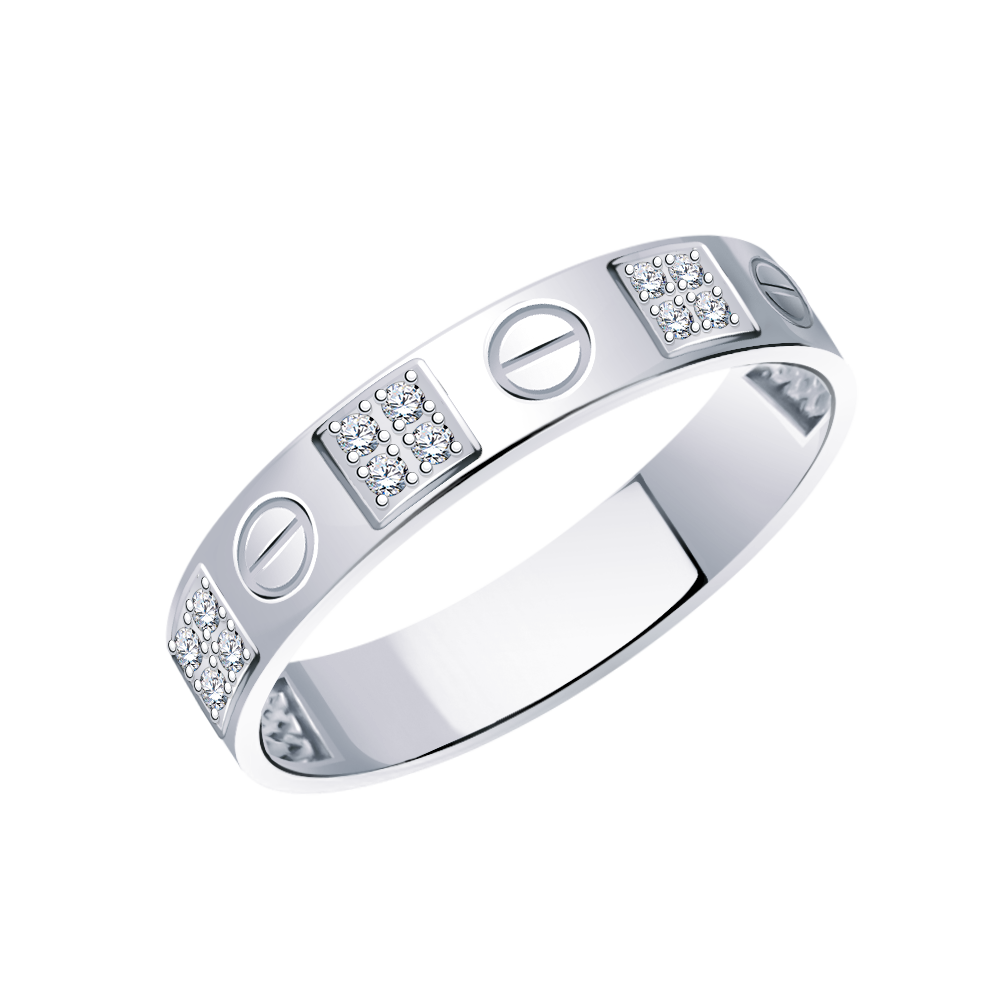 11115-925 кольцо 925* Кольцо из серебра с фианитами | ювелирная компания ATOLL