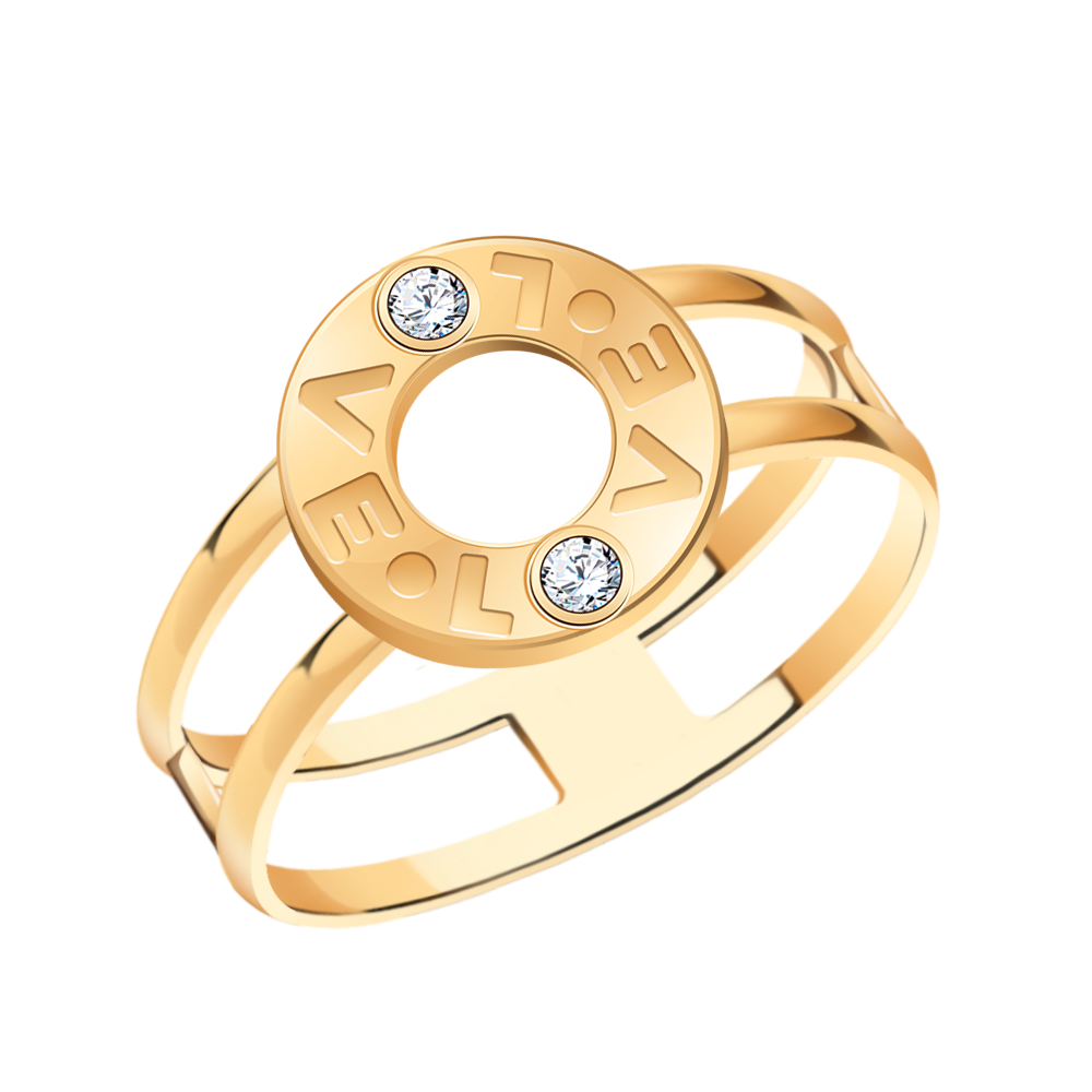 11131 кольцо 585* Кольцо из красного золота с фианитами | ювелирная компания ATOLL