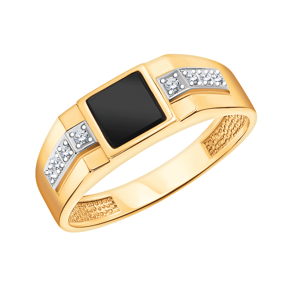 4087 кольцо 585* Печатка мужская из красного золота | ювелирная компания ATOLL